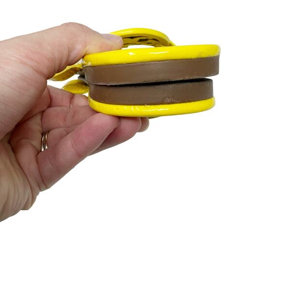 TORY BURCH Yellow Patent Leather Naplak Miller Logo Sandals Slides Flip Flops 7 - Picture 7 of 8